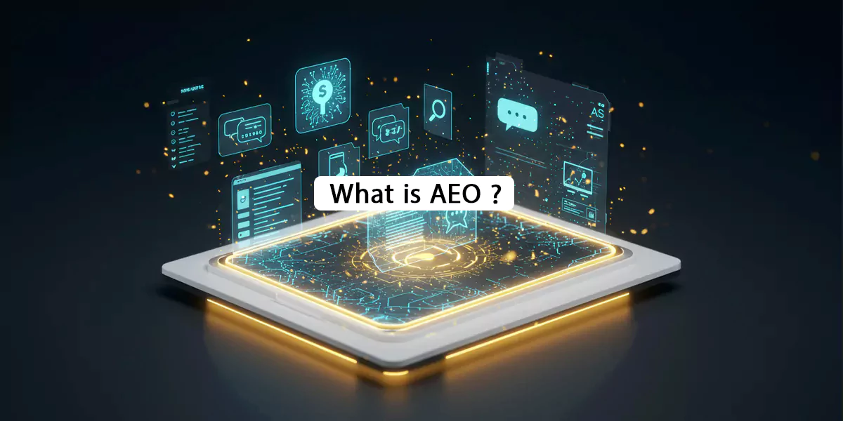 Infographic explaining the definition of Answer Engine Optimization and its growing importance in AI-driven search